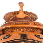 Nrs Competitors Natural Antique 1/8 Breed Combo Tooled Team Roping Saddle