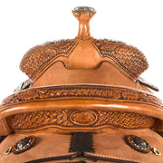 Nrs Competitors Natural Antique 1/8 Breed Combo Tooled Team Roping Saddle