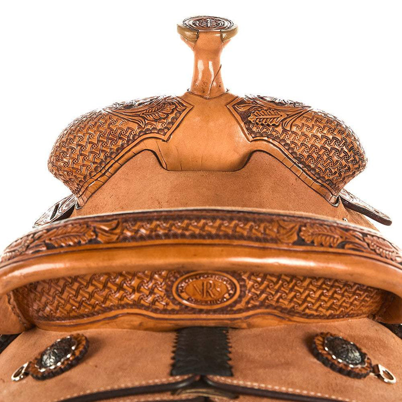 Nrs Competitors Natural Antique 1/8 Breed Combo Tooled Team Roping Saddle