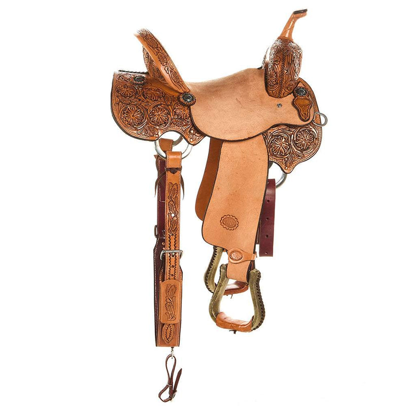 Nrs Competitors Natural Antique 1/2 Breed Prairie Flower Barrel Saddle