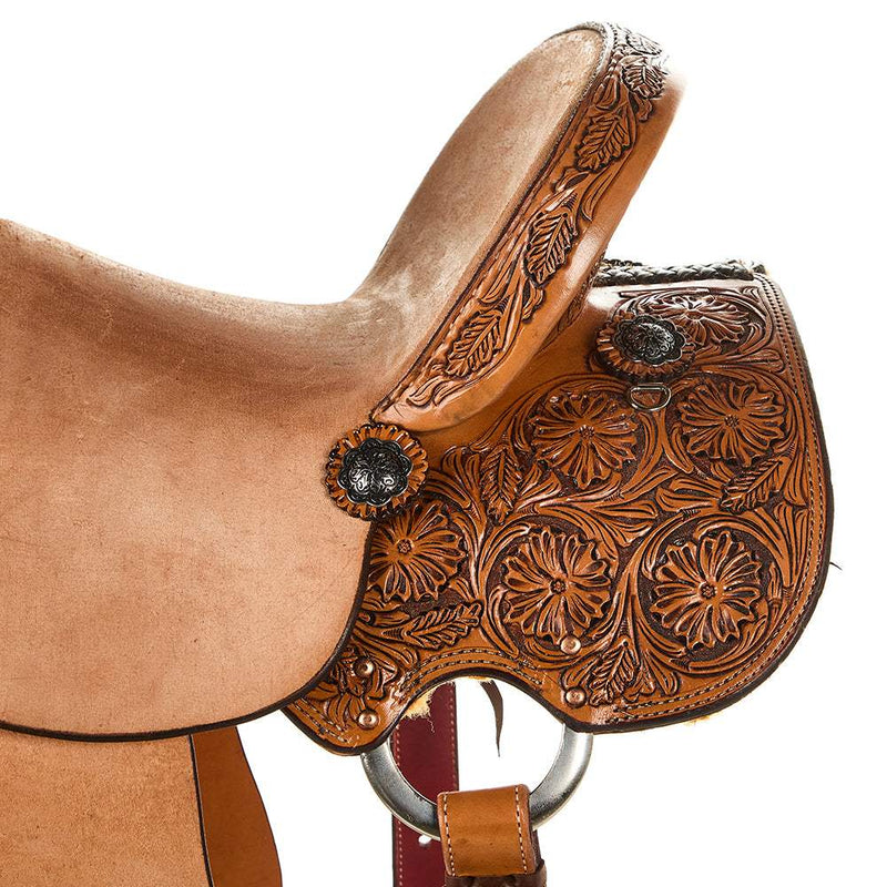 Nrs Competitors Natural Antique 1/2 Breed Prairie Flower Barrel Saddle