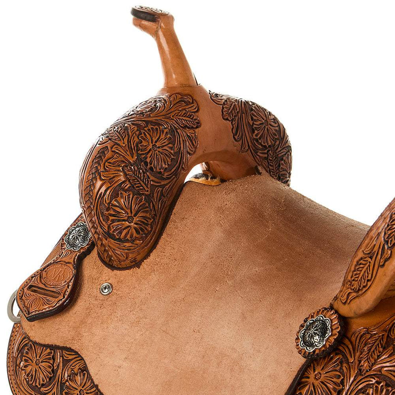Nrs Competitors Natural Antique 1/2 Breed Prairie Flower Barrel Saddle
