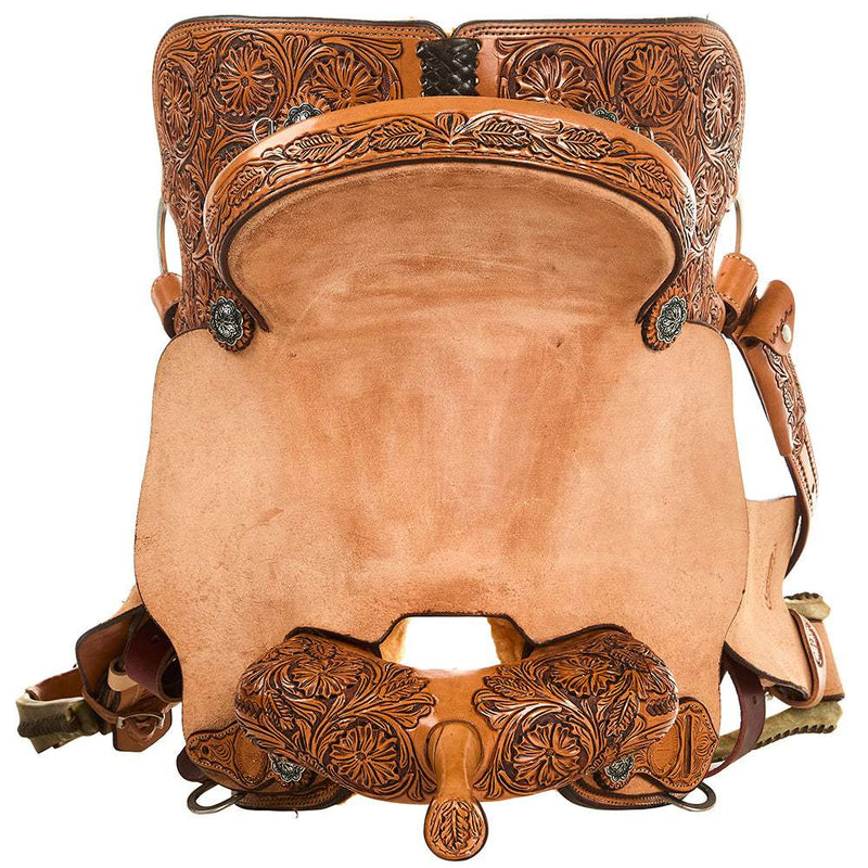 Nrs Competitors Natural Antique 1/2 Breed Prairie Flower Barrel Saddle