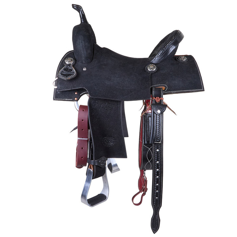 Nrs Competitors Black Roughout Barrel Saddle with Wildfire Conchos