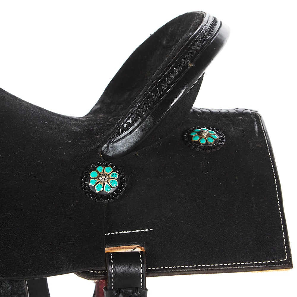 NRS Competitor Series Black Roughout Barrel Saddle with Nettles Stirru