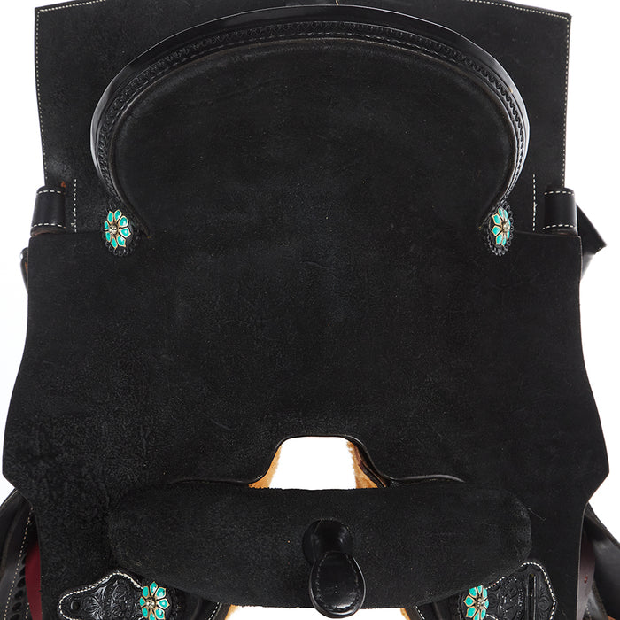 Nrs Competitor Series Black Roughout Barrel Saddle with Nettles Stirrups
