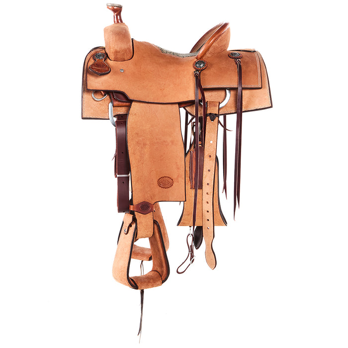 Nrs Competitors Roughout Team Roper with Grey Inlaid Bullhide Seat