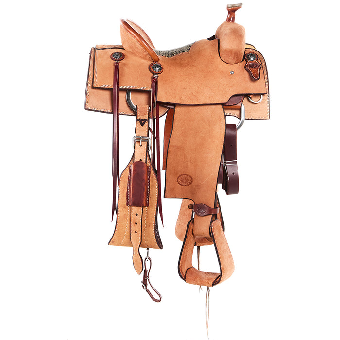 Nrs Competitors Roughout Team Roper with Grey Inlaid Bullhide Seat