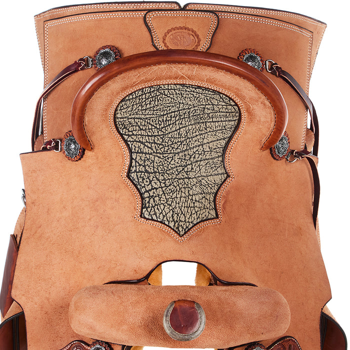 Nrs Competitors Roughout Team Roper with Grey Inlaid Bullhide Seat