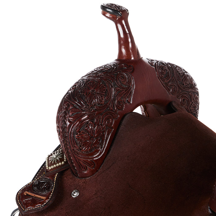Nrs Competitors Chocolate Wyoming Flower Overlay Barrel Saddle
