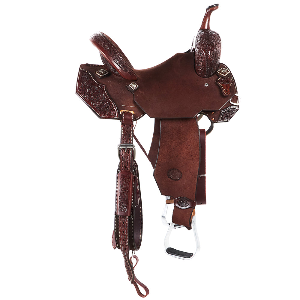 Nrs Competitors Chocolate Wyoming Flower Overlay Barrel Saddle — NRS
