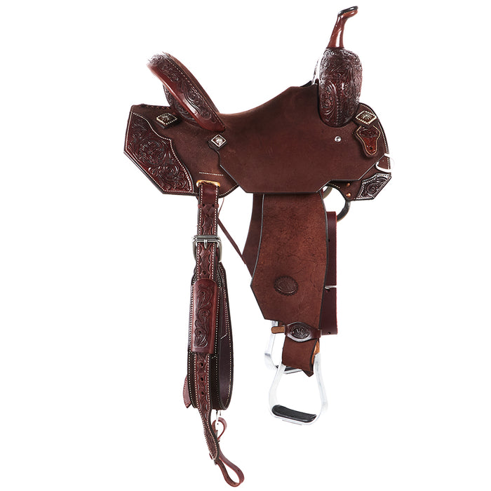 Nrs Competitors Chocolate Wyoming Flower Overlay Barrel Saddle