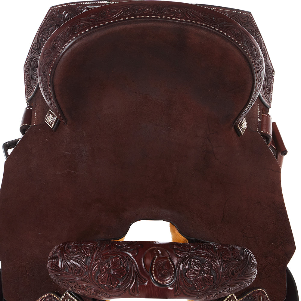 Nrs Competitors Chocolate Wyoming Flower Overlay Barrel Saddle — NRS