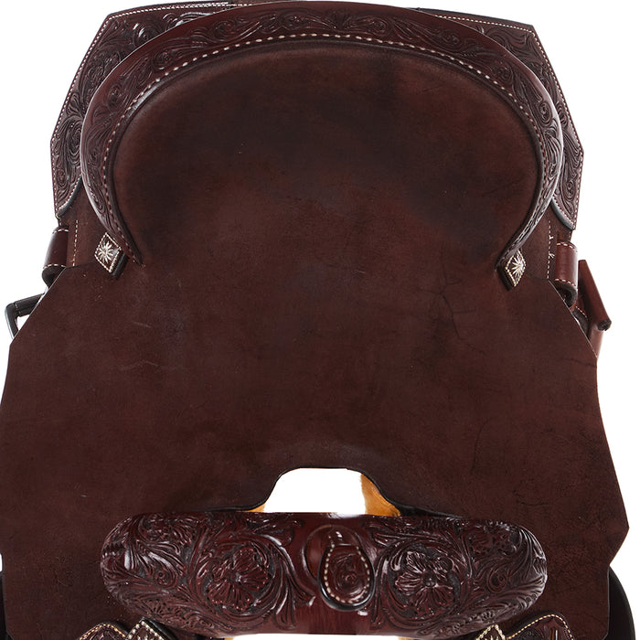 Nrs Competitors Chocolate Wyoming Flower Overlay Barrel Saddle