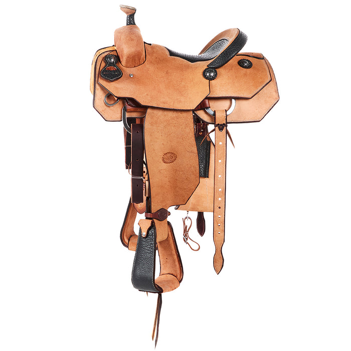Nrs Competitors Natural Roughout Team Roper with Black Bullhide Accents