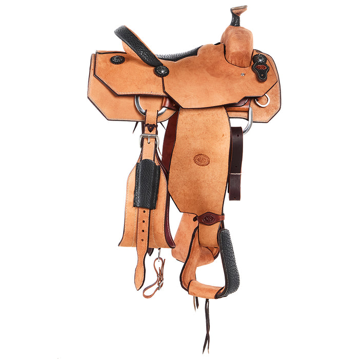 Nrs Competitors Natural Roughout Team Roper with Black Bullhide Accents