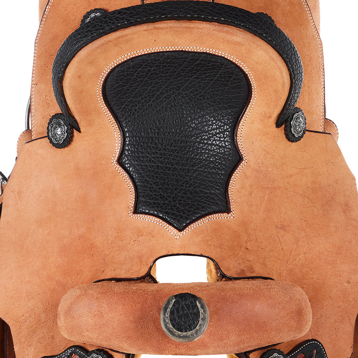 Nrs Competitors Natural Roughout Team Roper with Black Bullhide Accents