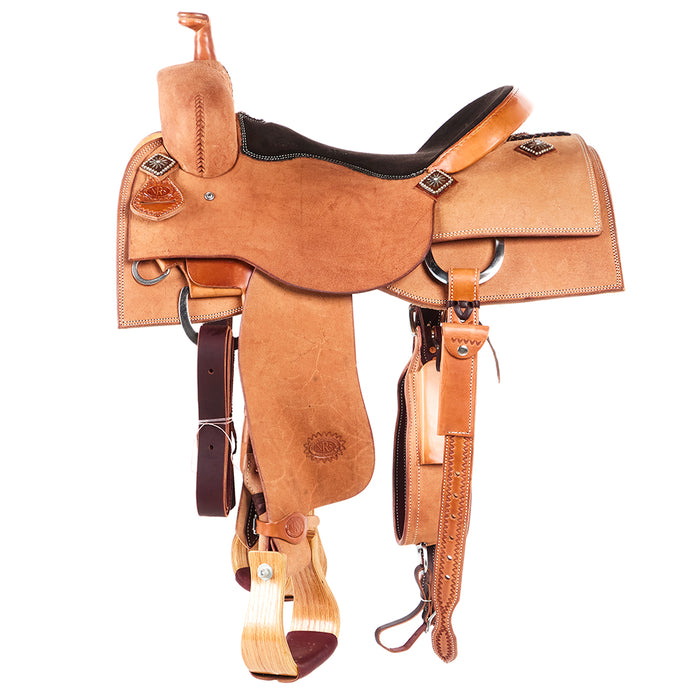 Nrs Competitors Natural Roughout Square Skirt Ranch Cutter with Chocolate Padded Seat