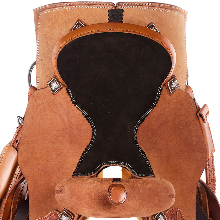 Nrs Competitors Natural Roughout Square Skirt Ranch Cutter with Chocolate Padded Seat