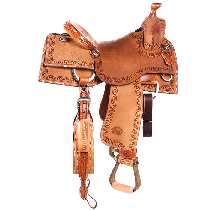 Nrs Competitors Natural Roughout with Full Serpentine Border Versatility Ranch Saddle