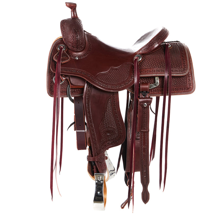 Nrs Competitors Heavy Oil 3/4 Breed Basket Stamp with Full Barbed Wire Border Versatility Ranch Saddle