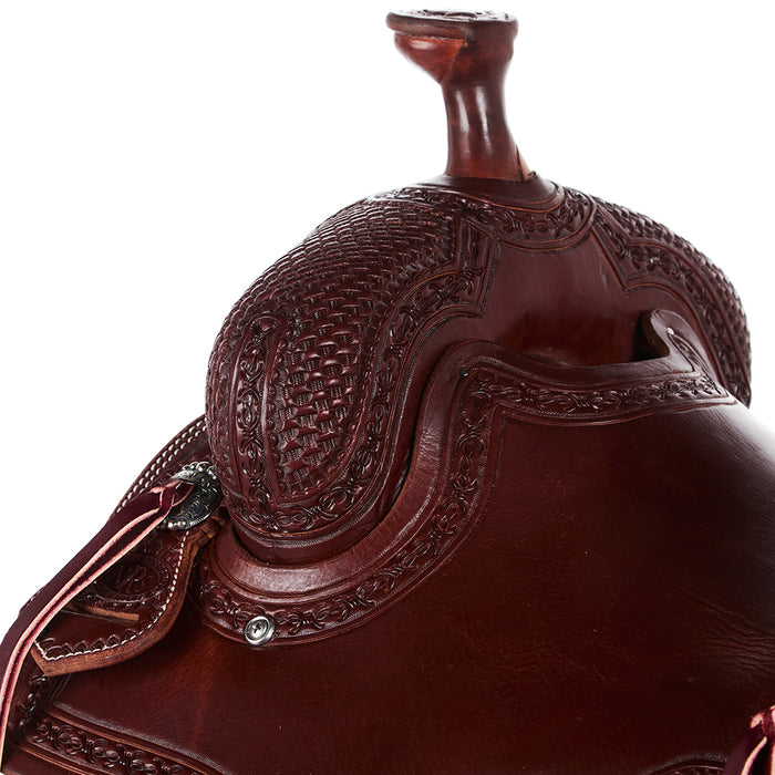 Nrs Competitors Heavy Oil 3/4 Breed Basket Stamp with Full Barbed Wire Border Versatility Ranch Saddle