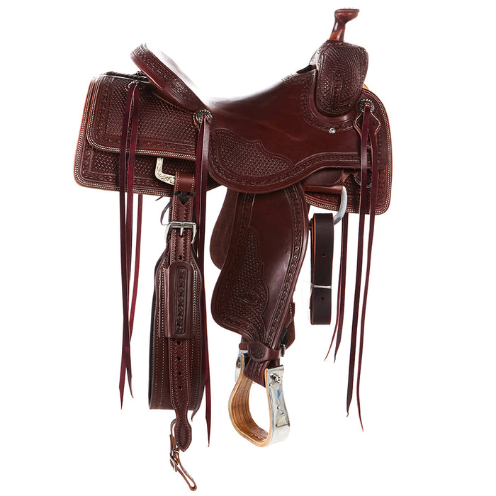 Nrs Competitors Heavy Oil 3/4 Breed Basket Stamp with Full Barbed Wire Border Versatility Ranch Saddle