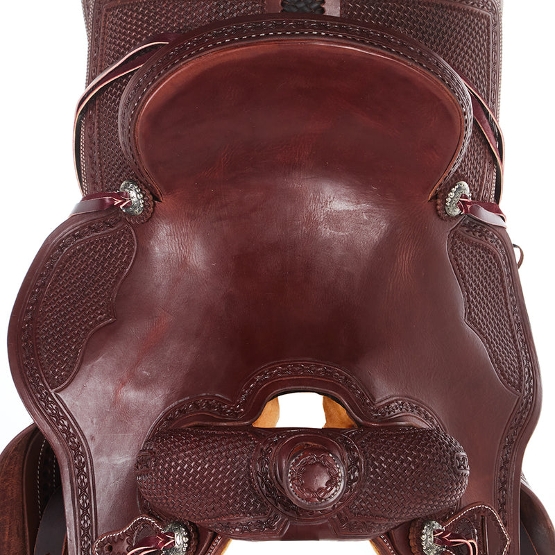 Nrs Competitors Heavy Oil 3/4 Breed Basket Stamp with Full Barbed Wire Border Versatility Ranch Saddle