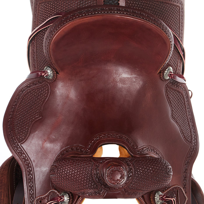 Nrs Competitors Heavy Oil 3/4 Breed Basket Stamp with Full Barbed Wire Border Versatility Ranch Saddle