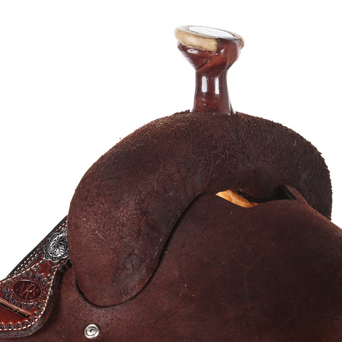 Nrs Competitors Stacey Martin Chocolate with Pink Buckstitch Goat Tying/Breakaway Saddle