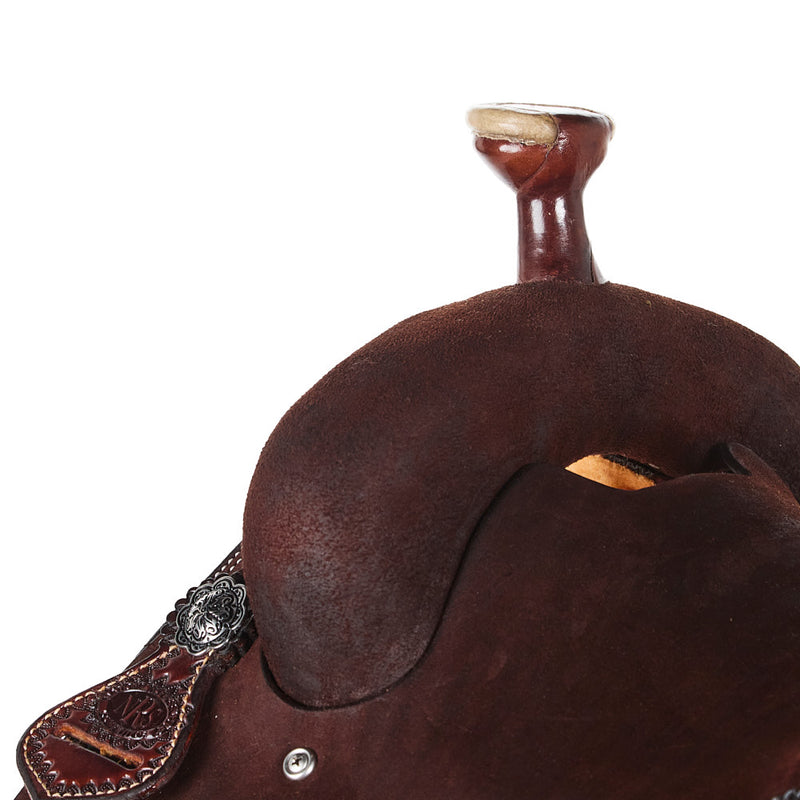 Nrs Competitors Stacey Martin Chocolate with Turquoise Buckstitch Goat Tying/Breakaway Saddle
