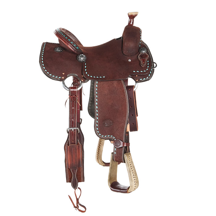 Nrs Competitors Stacey Martin Chocolate with Turquoise Buckstitch Goat