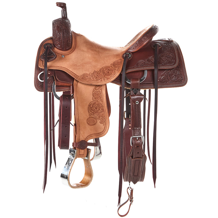 Nrs Pro Series Floral Tooled Combo Ranch Cutter Saddle