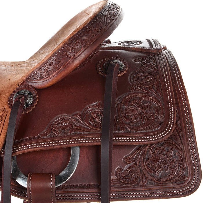 Nrs Pro Series Floral Tooled Combo Ranch Cutter Saddle