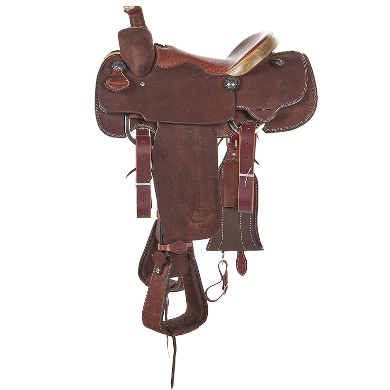Nrs Competitor Series Chocolate Roughout Calf Roper with Bullhide Seat