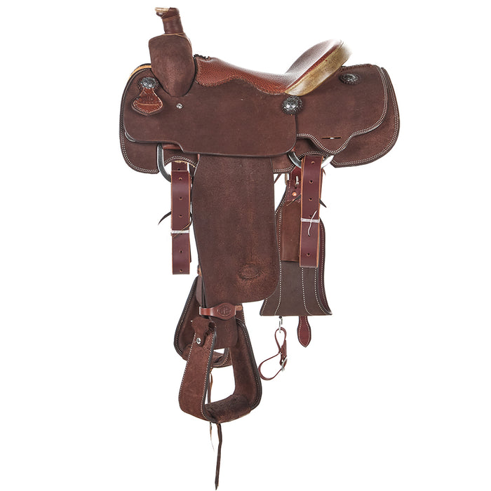 Nrs Competitor Series Chocolate Roughout Calf Roper with Bullhide Seat