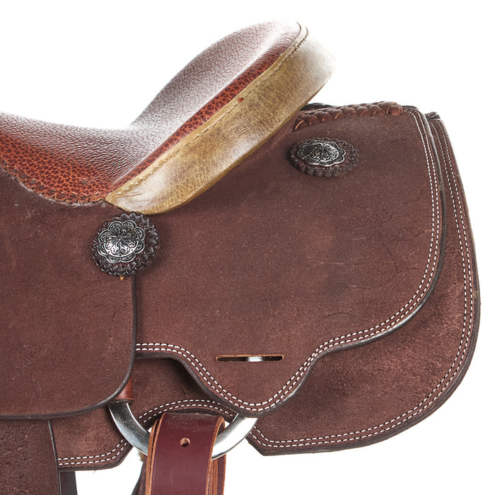 Nrs Competitor Series Chocolate Roughout Calf Roper with Bullhide Seat