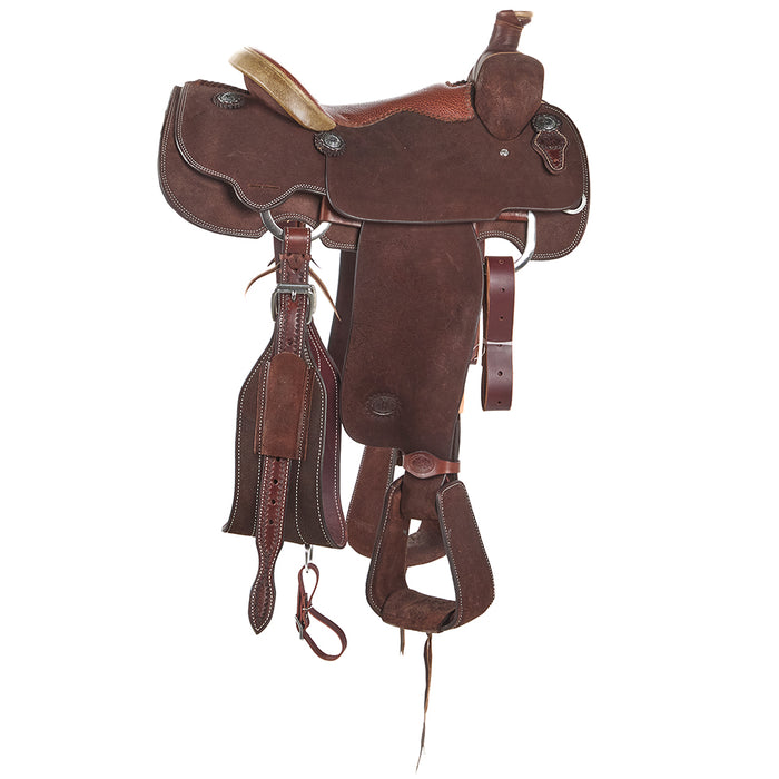 Nrs Competitor Series Chocolate Roughout Calf Roper with Bullhide Seat