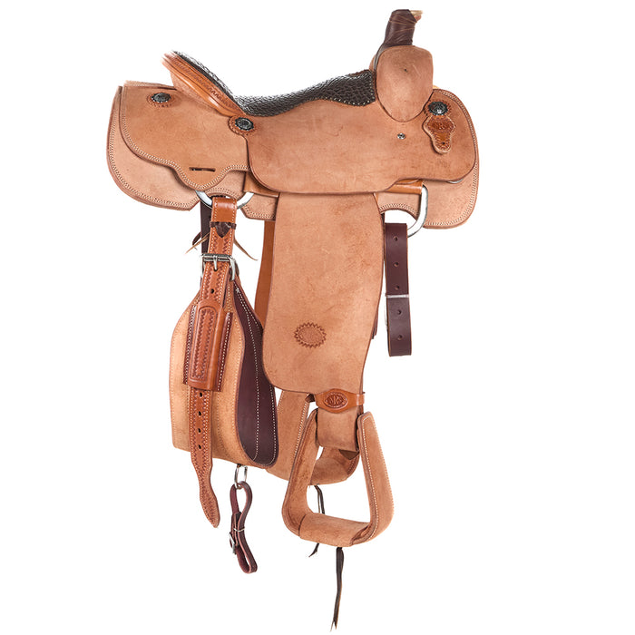 Nrs Competitor Series Natural Roughout Calf Roper with Bullhide Seat