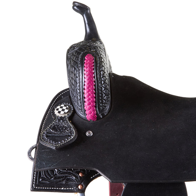 Nrs Competitors Black and Pink Chasin Checks Barrel Saddle