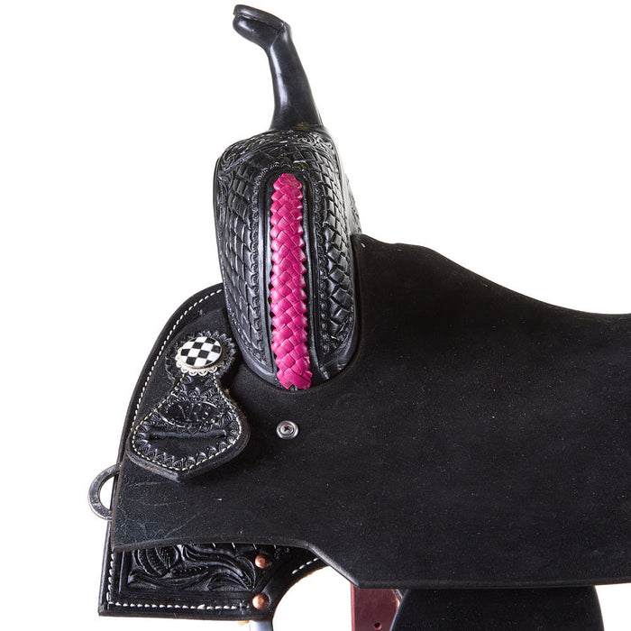 Nrs Competitors Black and Pink Chasin Checks Barrel Saddle