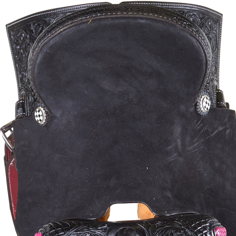 Nrs Competitors Black and Pink Chasin Checks Barrel Saddle