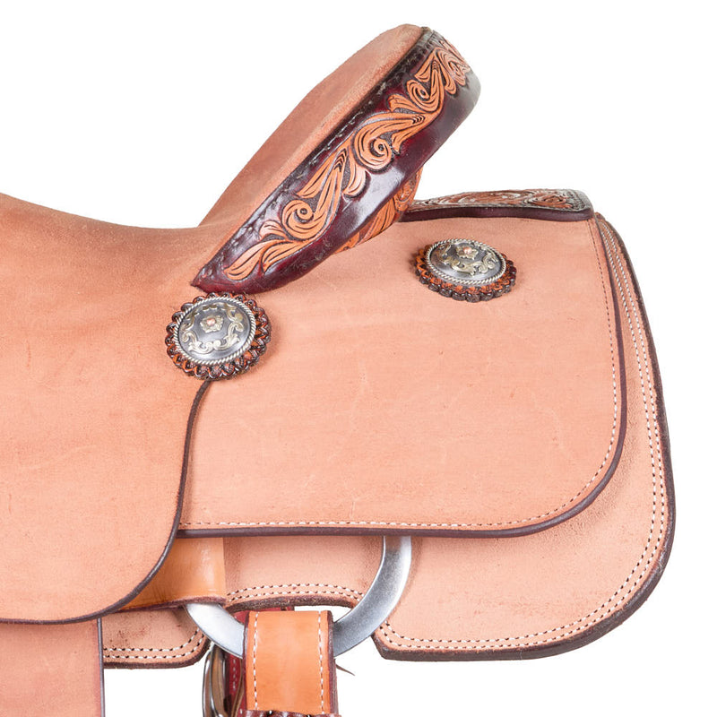 Nrs Competitors 1/8 Tooled Antique Youth Team Roping Saddle