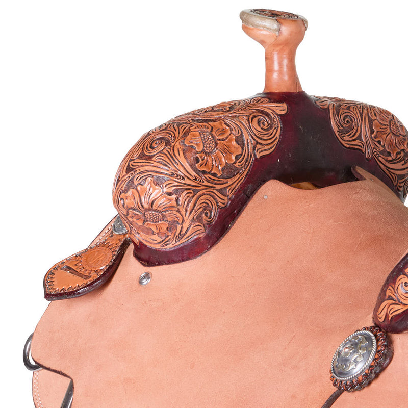 Nrs Competitors 1/8 Tooled Antique Youth Team Roping Saddle
