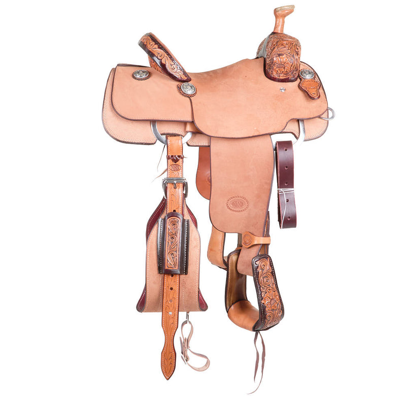 Nrs Competitors 1/8 Tooled Antique Youth Team Roping Saddle