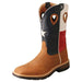 Men"s Light Brown 12" Texas Flag Soft Toe Work Boot
