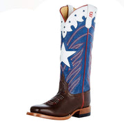 Kids Roscoe Tan Blue Harbon Cowboy Boot