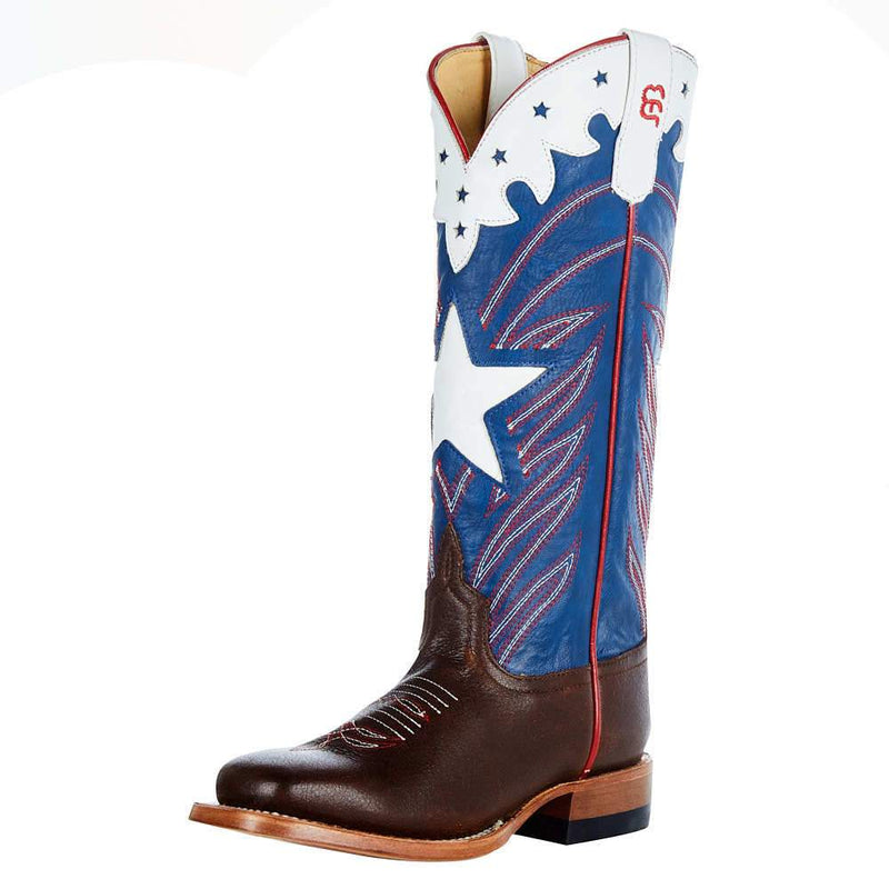 Kids Roscoe Tan Blue Harbon Cowboy Boot