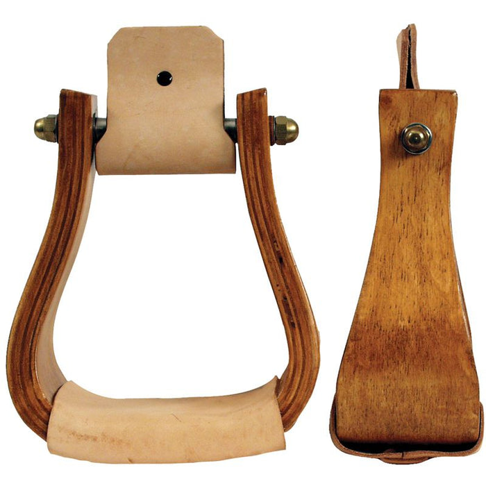 3 1/2in Varnished Wood Bell Stirrups