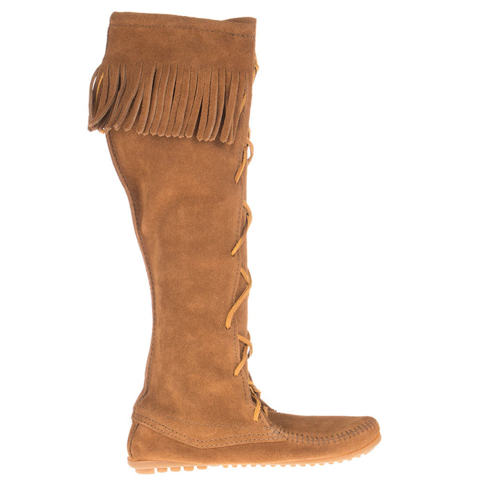 Minnetonka Women's Front Lace Knee High Dusty Brown Boots
